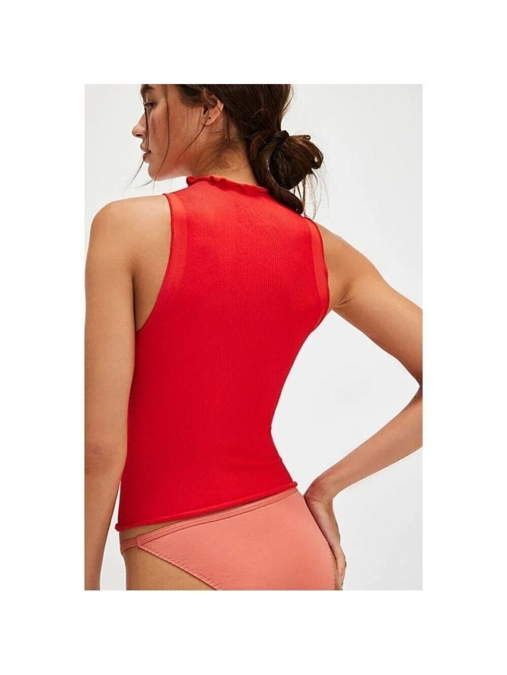 NEW Free People Intimately | Rib + Lettuce Muscle Tank In Black (M/L) - Picture 2 of 10
